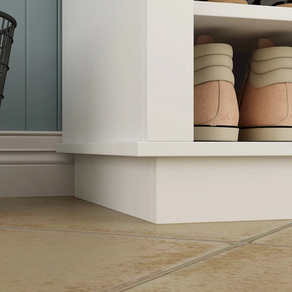 Large Hall Tree for Entryway Coat Rack Shoe Bench with Bottom Storage