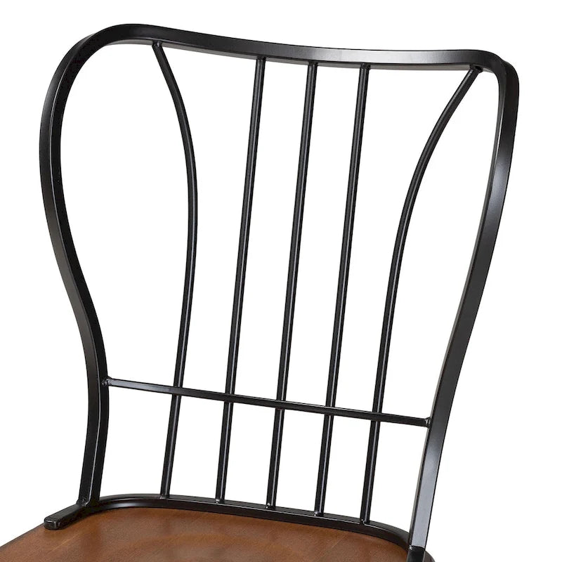 Carbon Loft Rudolph Industrial Metal and Wood Dining Chairs (Set of 2)