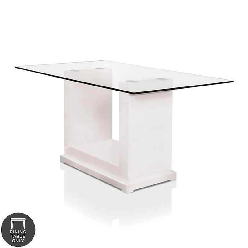 Furniture of America Jem 59 Contemporary White Wood Dining Table