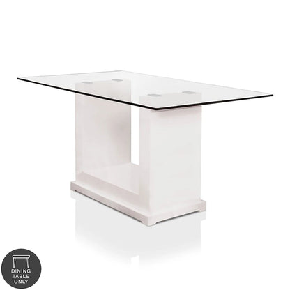 Furniture of America Jem 59 Contemporary White Wood Dining Table