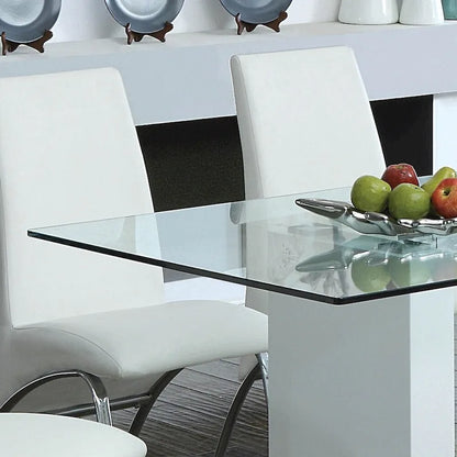 Furniture of America Jem 59 Contemporary White Wood Dining Table