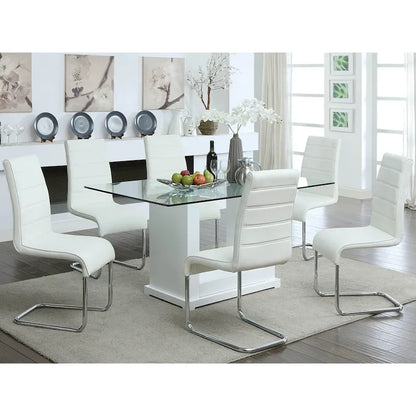 Furniture of America Jem 59 Contemporary White Wood Dining Table