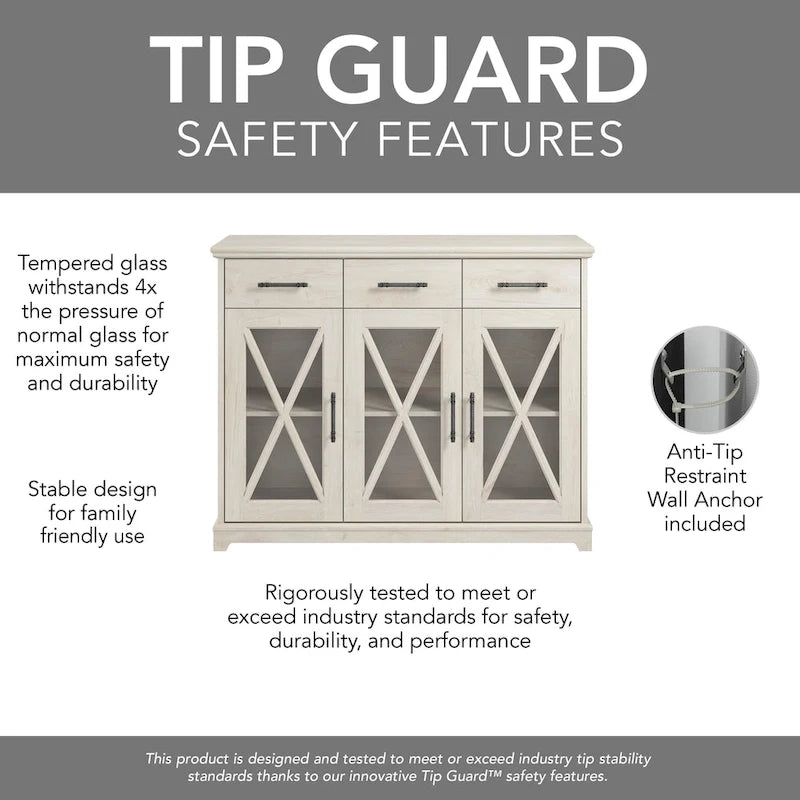 Lennox 46W Farmhouse TV Stand for 65 Inch TV by Bush Furniture