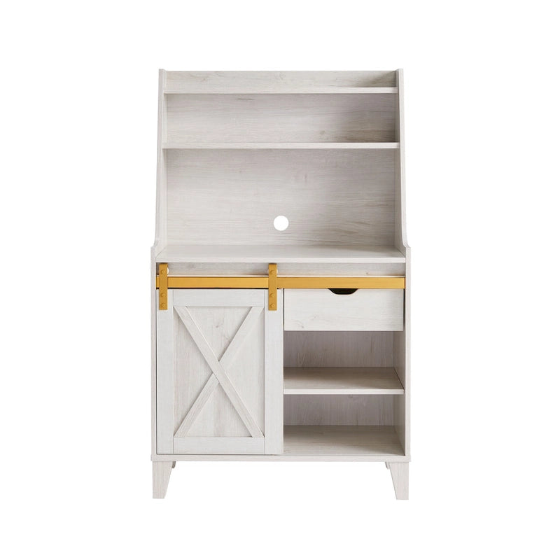 DH BASIC Farmhouse White Oak 6-Shelf Baker's Rack by Denhour