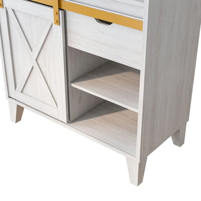 DH BASIC Farmhouse White Oak 6-Shelf Baker's Rack by Denhour