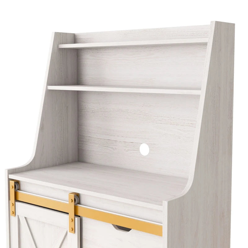 DH BASIC Farmhouse White Oak 6-Shelf Baker's Rack by Denhour