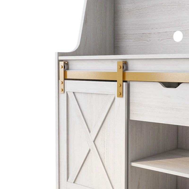 DH BASIC Farmhouse White Oak 6-Shelf Baker's Rack by Denhour