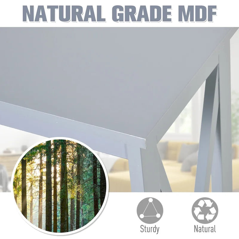 HomCom 2-Tier Bench Sofa Console Table with Underneath Storage Shelf for the Entryway, Living Room, & Hallway