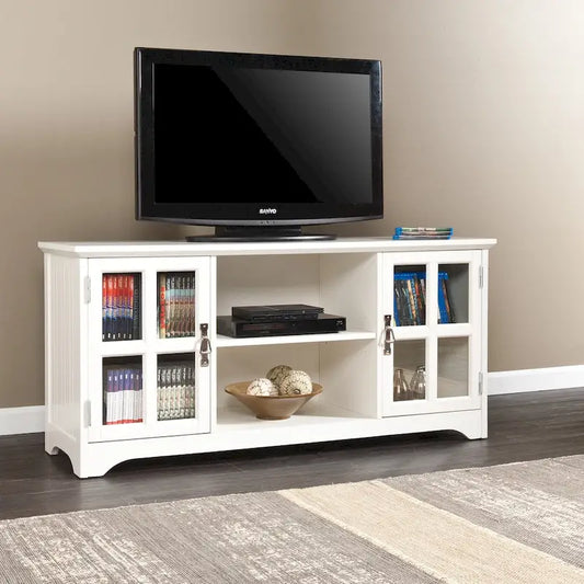 SEI Furniture Easton White Media TV Stand for TV's up to 50