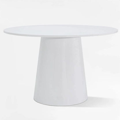 46 White Round Pedestal Dining Table