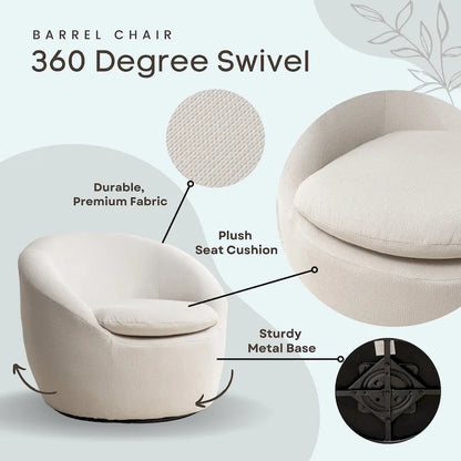 Roundhill Furniture Winnie Modern Swivel Barrel Chair