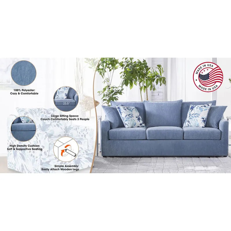 New Classic Furniture Anatasia Pillow Back Sofa, Made in USA