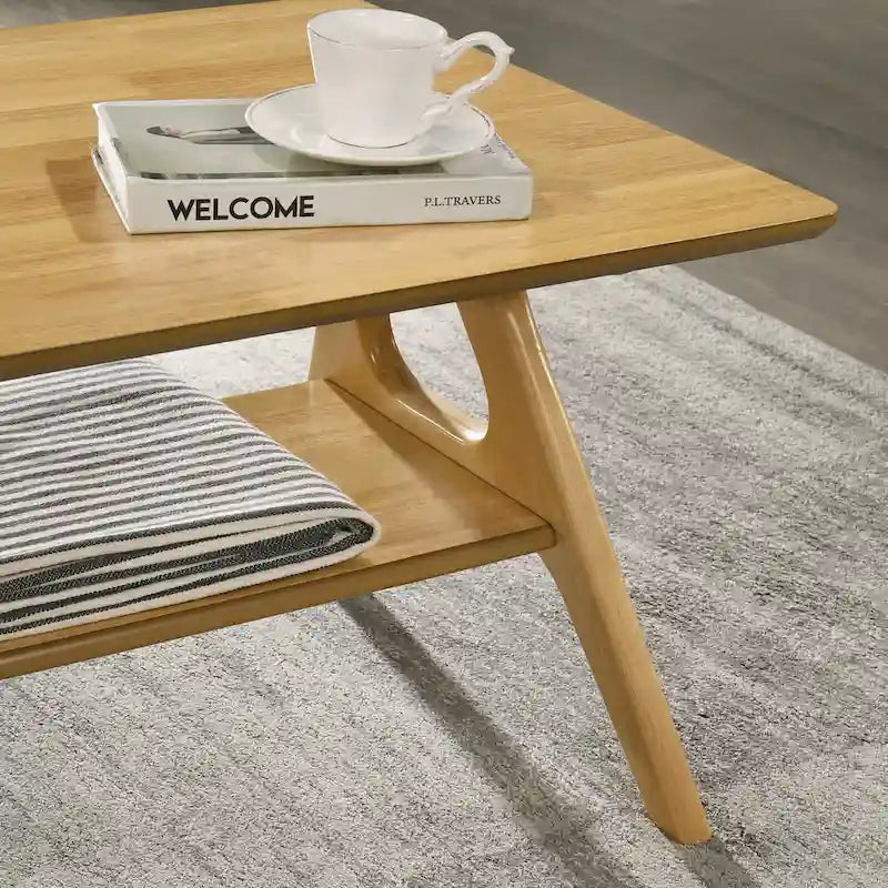 Roundhill Furniture Arona Mid-Century Modern Wood 3-Piece Coffee Table Set