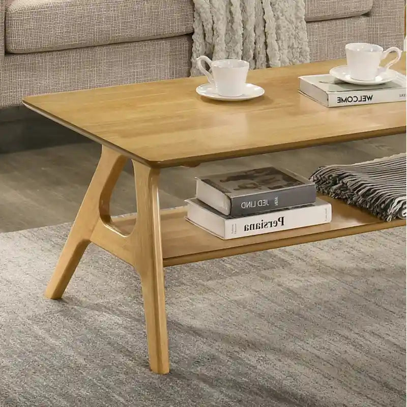 Roundhill Furniture Arona Mid-Century Modern Wood 3-Piece Coffee Table Set