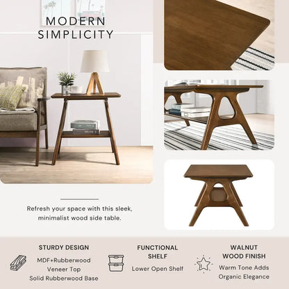 Roundhill Furniture Arona Mid-Century Modern Wood 3-Piece Coffee Table Set