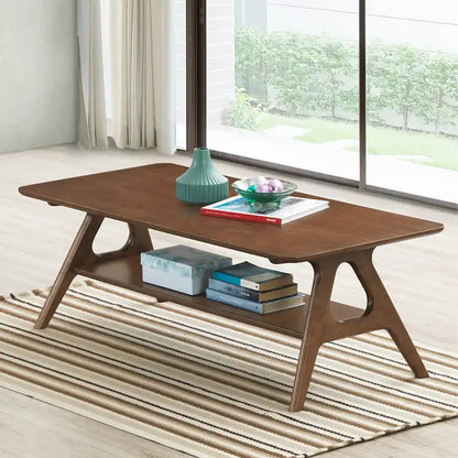 Roundhill Furniture Arona Mid-Century Modern Wood 3-Piece Coffee Table Set