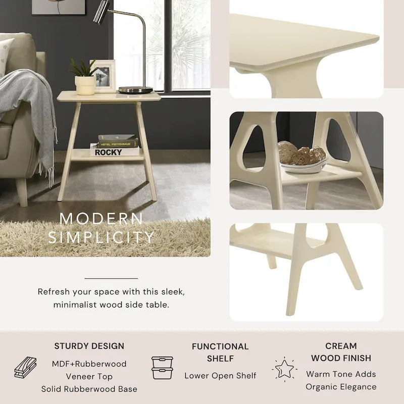 Roundhill Furniture Arona Mid-Century Modern Wood 3-Piece Coffee Table Set