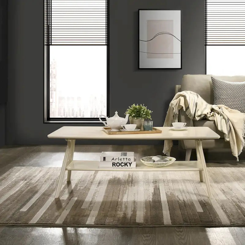 Roundhill Furniture Arona Mid-Century Modern Wood 3-Piece Coffee Table Set