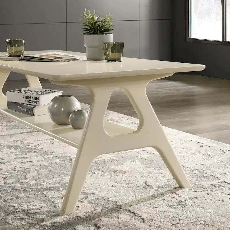 Roundhill Furniture Arona Mid-Century Modern Wood 3-Piece Coffee Table Set