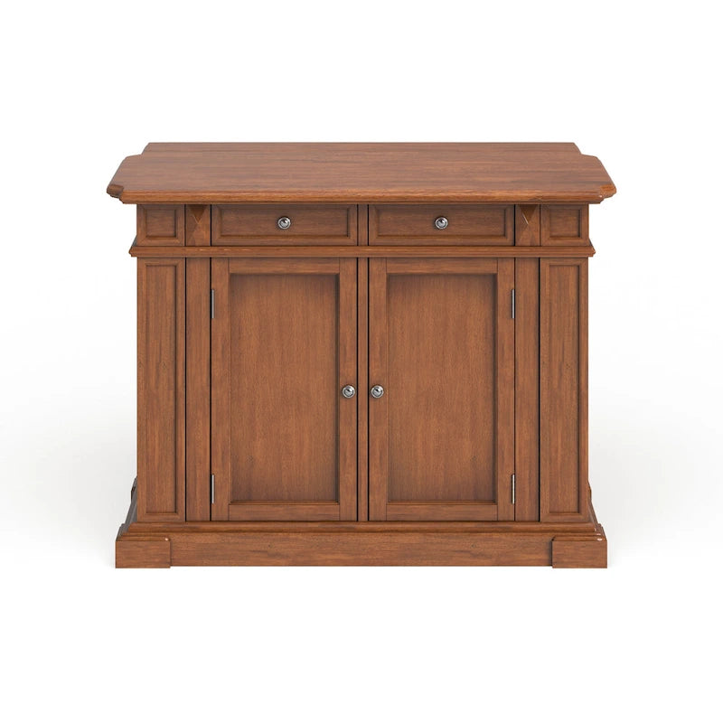 Americana Distressed Cottage Oak Kitchen Island With Drop Leaf