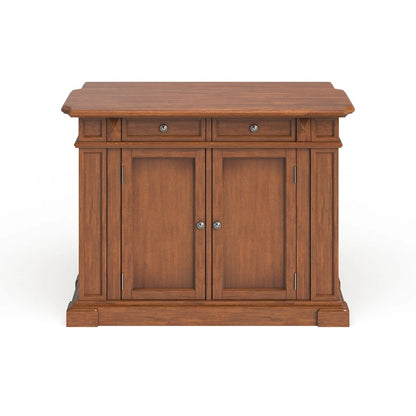 Americana Distressed Cottage Oak Kitchen Island With Drop Leaf