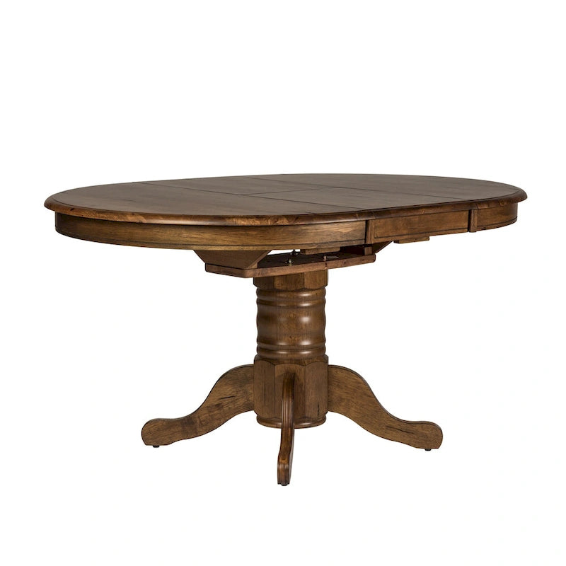 Carolina Crossing Antique Honey Distressed 5 Piece Pedestal Table Set
