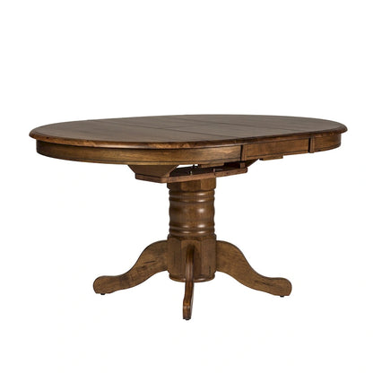 Carolina Crossing Antique Honey Distressed 5 Piece Pedestal Table Set