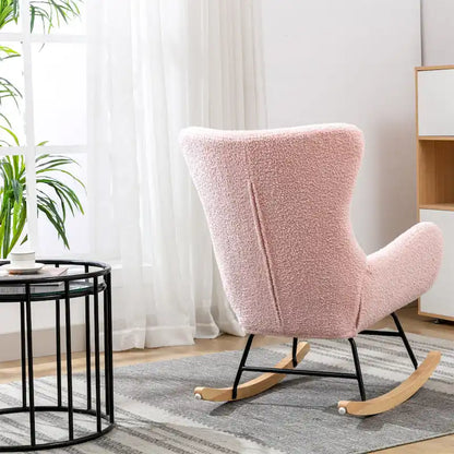 Velvet Fabric Padded Seat Rocking Chair