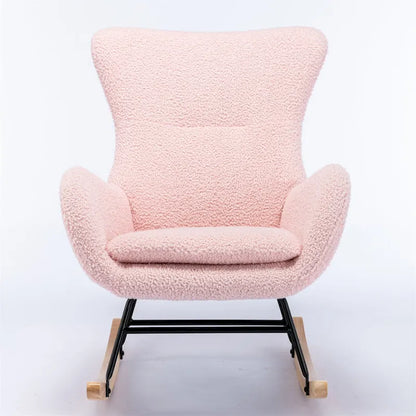 Velvet Fabric Padded Seat Rocking Chair