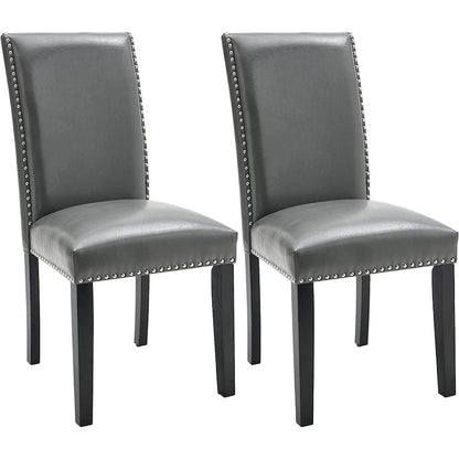 Faux Leather Kitchen Dining Accent Chairs Set of 2