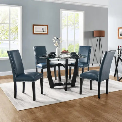 Faux Leather Kitchen Dining Accent Chairs Set of 2