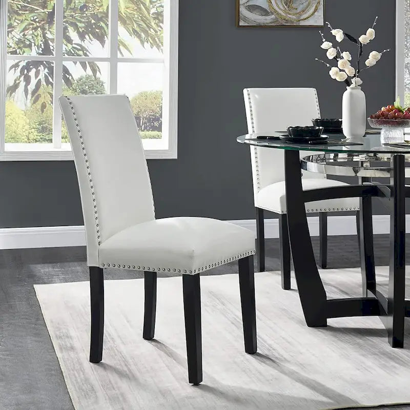 Faux Leather Kitchen Dining Accent Chairs Set of 2