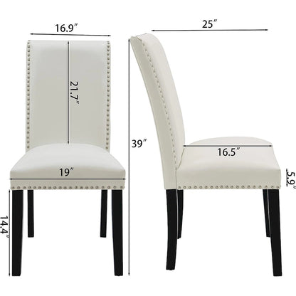 Faux Leather Kitchen Dining Accent Chairs Set of 2