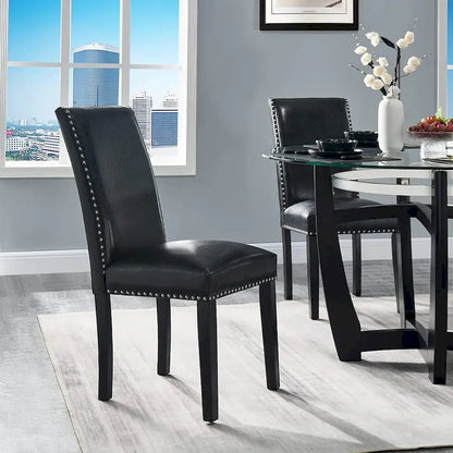 Faux Leather Kitchen Dining Accent Chairs Set of 2
