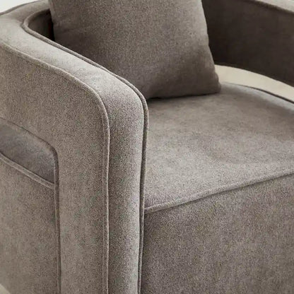 29W Boucle Upholstered Swivel Armchair Single Sofa
