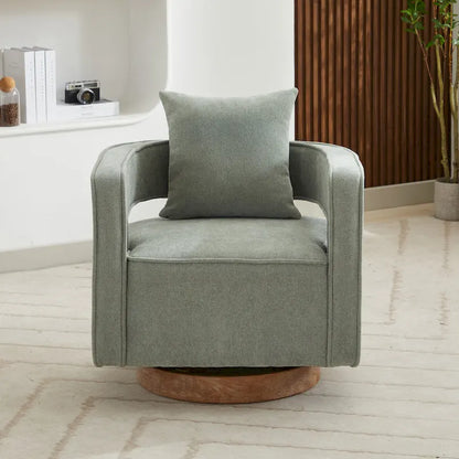 29W Boucle Upholstered Swivel Armchair Single Sofa