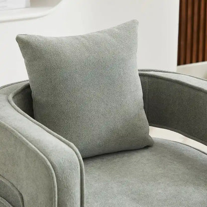 29W Boucle Upholstered Swivel Armchair Single Sofa