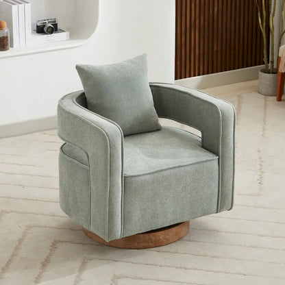 29W Boucle Upholstered Swivel Armchair Single Sofa