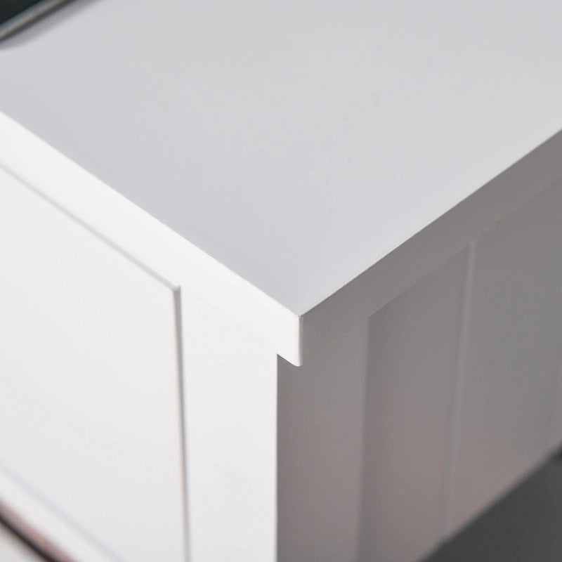 HOMCOM Modern Style Bedside End Table with Drawer and Storage Shelf for Bedroom, or Living Room - 19.75x13.75x23.5