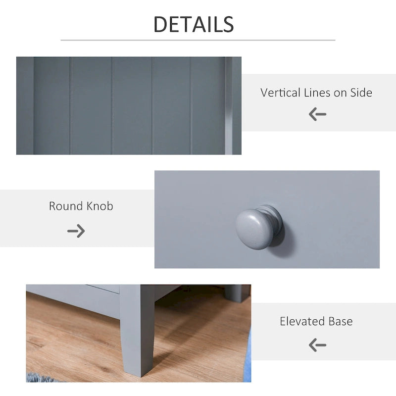 HOMCOM Modern Style Bedside End Table with Drawer and Storage Shelf for Bedroom, or Living Room - 19.75x13.75x23.5