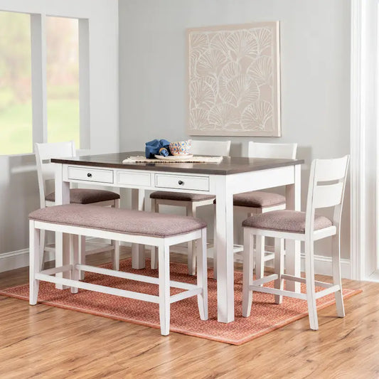 Menard Wood 6-Piece Counter Height Dining Set