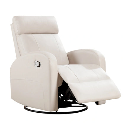 HOMYKA Modern Faux Leather Rocking Recliner with Swivel