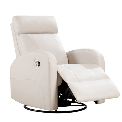 HOMYKA Modern Faux Leather Rocking Recliner with Swivel