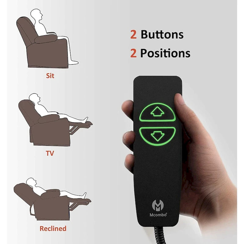 MCombo Electric Power Swivel Glider Recliner Chair with Heat and Massage, Fabric 7752
