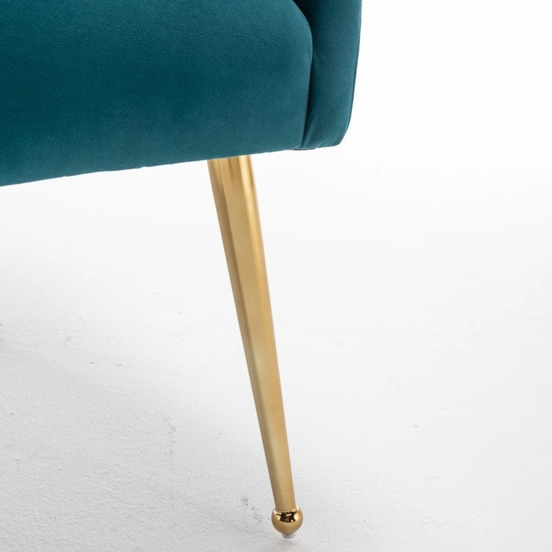 SEYNAR Modern Velvet Dining Chairs Set of 4, Upholstered Accent Chair Tufted Back Armless Chair with Back Pull