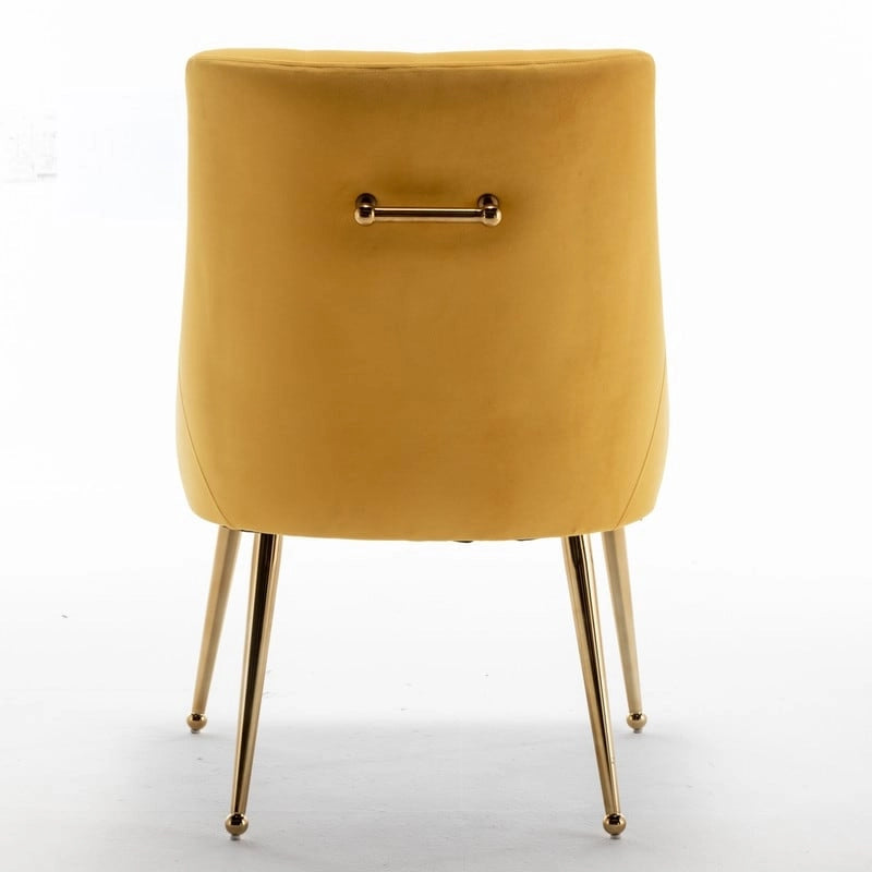 SEYNAR Modern Velvet Dining Chairs Set of 4, Upholstered Accent Chair Tufted Back Armless Chair with Back Pull