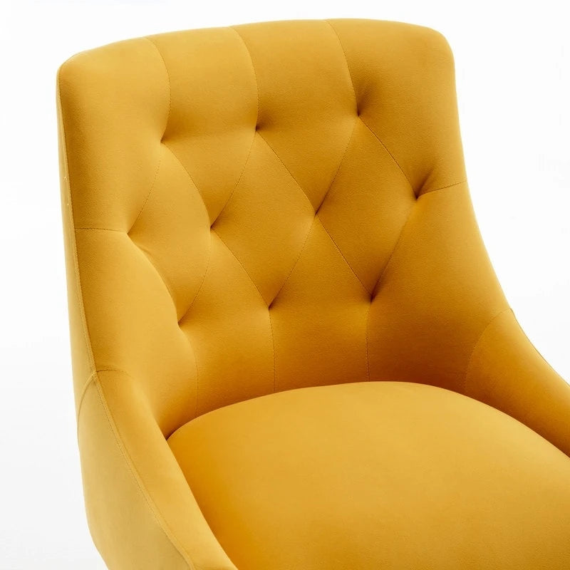 SEYNAR Modern Velvet Dining Chairs Set of 4, Upholstered Accent Chair Tufted Back Armless Chair with Back Pull