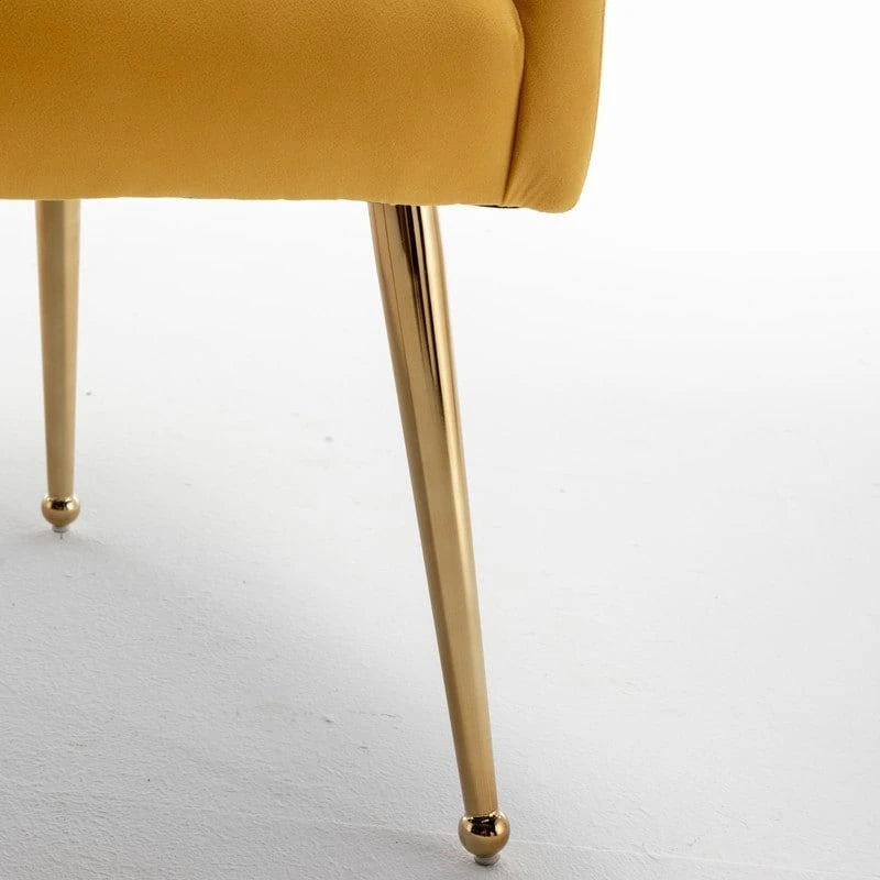 SEYNAR Modern Velvet Dining Chairs Set of 4, Upholstered Accent Chair Tufted Back Armless Chair with Back Pull