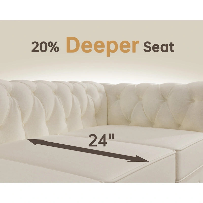 Classic Tufted Velvet Upholstered Chesterfield Club Chair Loveseat Sofa 3 Pieces with Nailhead for Living Room by Morden Fort