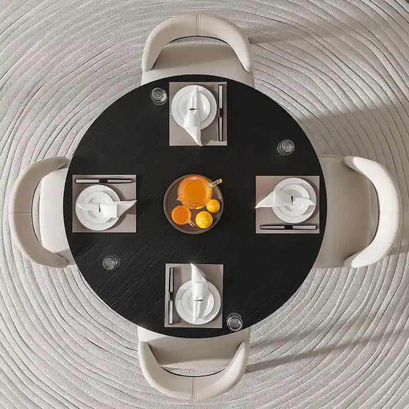 Solid Wood 46 Round Dining Table for 4 People Nordic style - 46*30